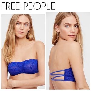 FREE PEOPLE blue bandeau lace bralette
